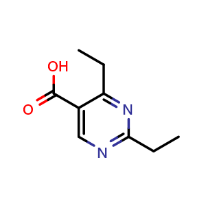 Chemical structure of 2,4-diethylpyrimidine-5-carboxylic acid , CAS 1306969-40-3, AChemBlock S81249