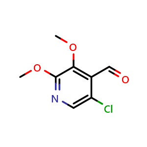 Chemical structure of 5-chloro-2,3-dimethoxypyridine-4-carbaldehyde , CAS 1305324-66-6, AChemBlock S81268