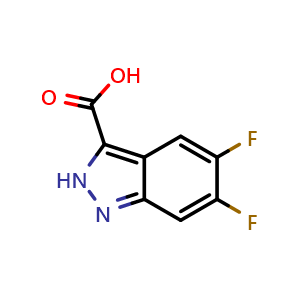 Chemical structure of 5,6-difluoro-2H-indazole-3-carboxylic acid , CAS 129295-33-6, AChemBlock S81307