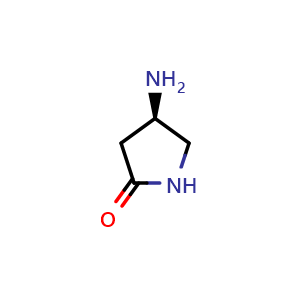 Chemical structure of (4R)-4-aminopyrrolidin-2-one , CAS 1292324-66-3, AChemBlock S81314
