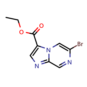 Chemical structure of Ethyl 6-bromoimidazo[1,2-a]pyrazine-3-carboxylate , CAS 1289193-46-9, AChemBlock S81331