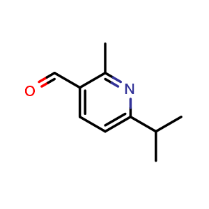Chemical structure of 2-methyl-6-(propan-2-yl)pyridine-3-carbaldehyde , CAS 1289164-37-9, AChemBlock S81333