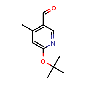 Chemical structure of 6-(tert-butoxy)-4-methylpyridine-3-carbaldehyde , CAS 1289148-87-3, AChemBlock S81334