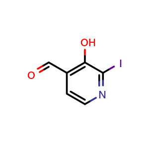 Chemical structure of 3-hydroxy-2-iodo-pyridine-4-carbaldehyde , CAS 1289123-27-8, AChemBlock S81336