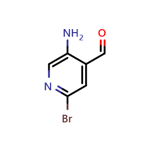 Chemical structure of 5-amino-2-bromo-pyridine-4-carbaldehyde , CAS 1289021-84-6, AChemBlock S81346