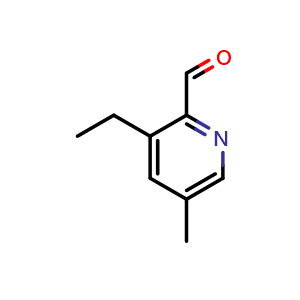 Chemical structure of 3-ethyl-5-methylpyridine-2-carbaldehyde , CAS 1289014-03-4, AChemBlock S81348