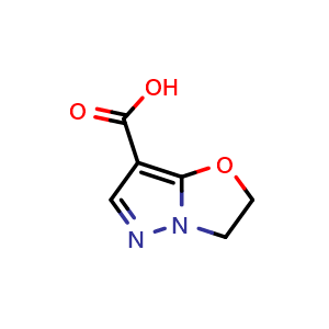 Chemical structure of 2H,3H-pyrazolo[3,2-b][1,3]oxazole-7-carboxylic acid , CAS 1286755-21-2, AChemBlock S81356