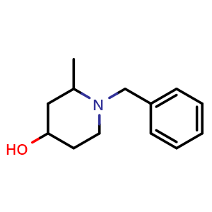 Chemical structure of 1-benzyl-2-methylpiperidin-4-ol , CAS 1284529-42-5, AChemBlock S81364