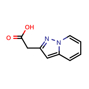 Chemical structure of 2-pyrazolo[1,5-a]pyridin-2-ylacetic acid , CAS 1279821-25-8, AChemBlock S81381