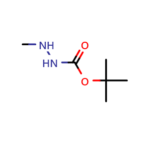 Chemical structure of N'-methyl(tert-butoxy)carbohydrazide , CAS 127799-54-6, AChemBlock S81395