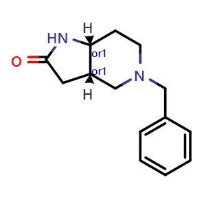 Chemical structure of cis-5-benzyl-octahydro-1H-pyrrolo[3,2-c]pyridin-2-one , CAS 1276682-75-7, AChemBlock S81401