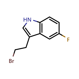 Chemical structure of 3-(2-bromoethyl)-5-fluoro-1H-indole , CAS 127561-10-8, AChemBlock S81404