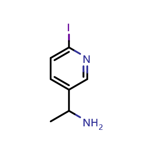 Chemical structure of 1-(6-iodo-3-pyridyl)ethanamine , CAS 1270551-52-4, AChemBlock S81419