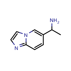 Chemical structure of 1-imidazo[1,2-a]pyridin-6-ylethanamine , CAS 1270475-03-0, AChemBlock S81421