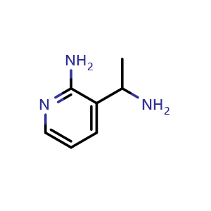 Chemical structure of 3-(1-aminoethyl)pyridin-2-amine , CAS 1270426-72-6, AChemBlock S81422