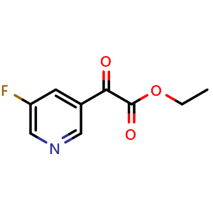 Chemical structure of ethyl 2-(5-fluoropyridin-3-yl)-2-oxoacetate , CAS 1269776-24-0, AChemBlock S81433