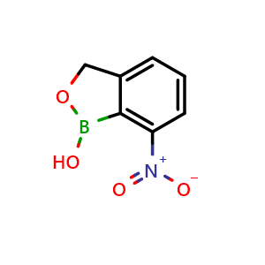 Chemical structure of 1-hydroxy-7-nitro-3H-2,1-benzoxaborole , CAS 1268336-14-6, AChemBlock S81450