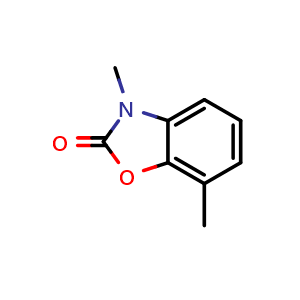 Chemical structure of 3,7-dimethyl-2,3-dihydro-1,3-benzoxazol-2-one , CAS 1267216-41-0, AChemBlock S81454