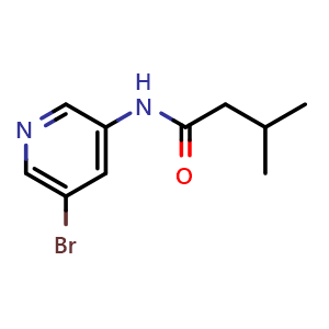 Chemical structure of N-(5-bromo-3-pyridyl)-3-methyl-butanamide , CAS 1266227-13-7, AChemBlock S81457