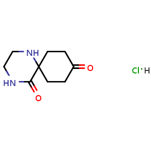 Chemical structure of 1,4-diazaspiro[5.5]undecane-5,9-dione hydrochloride , CAS 1263475-13-3, AChemBlock S81470