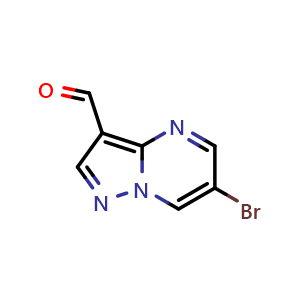 Chemical structure of 6-bromopyrazolo[1,5-a]pyrimidine-3-carbaldehyde , CAS 1263060-72-5, AChemBlock S81491