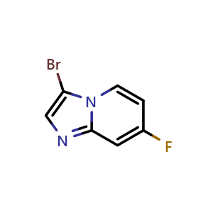 Chemical structure of 3-bromo-7-fluoro-imidazo[1,2-a]pyridine , CAS 1263058-67-8, AChemBlock S81493
