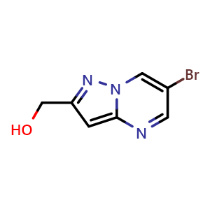 Chemical structure of {6-bromopyrazolo[1,5-a]pyrimidin-2-yl}methanol , CAS 1263057-20-0, AChemBlock S81494