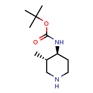 Chemical structure of tert-butyl N-[(3S,4S)-3-methylpiperidin-4-yl]carbamate , CAS 1262787-68-7, AChemBlock S81496