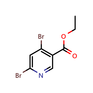 Chemical structure of ethyl 4,6-dibromopyridine-3-carboxylate , CAS 1261269-75-3, AChemBlock S81520