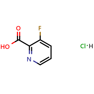Chemical structure of 3-fluoropyridine-2-carboxylic acid hydrochloride , CAS 1260890-41-2, AChemBlock S81521