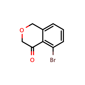 Chemical structure of 5-bromo-3,4-dihydro-1H-2-benzopyran-4-one , CAS 1260803-28-8, AChemBlock S81532