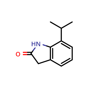 Chemical structure of 7-isopropylindolin-2-one , CAS 1260788-68-8, AChemBlock S81535