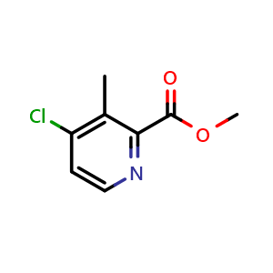 Chemical structure of methyl 4-chloro-3-methyl-pyridine-2-carboxylate , CAS 1260764-76-8, AChemBlock S81539