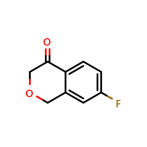 Chemical structure of 7-fluoro-3,4-dihydro-1H-2-benzopyran-4-one , CAS 1260675-88-4, AChemBlock S81546