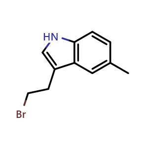 Chemical structure of 3-(2-bromoethyl)-5-methyl-1H-indole , CAS 1260675-08-8, AChemBlock S81547