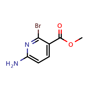 Chemical structure of methyl 6-amino-2-bromopyridine-3-carboxylate , CAS 1260672-58-9, AChemBlock S81549
