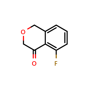 Chemical structure of 5-fluoro-3,4-dihydro-1H-2-benzopyran-4-one , CAS 1260650-72-3, AChemBlock S81575