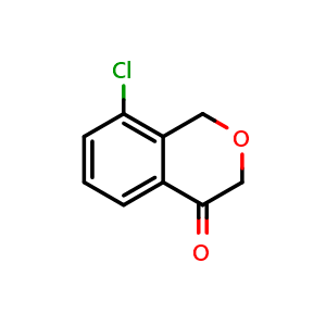 Chemical structure of 8-chloro-3,4-dihydro-1H-2-benzopyran-4-one , CAS 1260650-67-6, AChemBlock S81576
