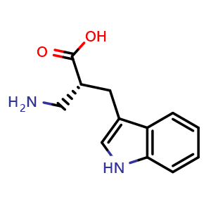 Chemical structure of (2R)-3-amino-2-(1H-indol-3-ylmethyl)propanoic acid , CAS 1260611-19-5, AChemBlock S81581