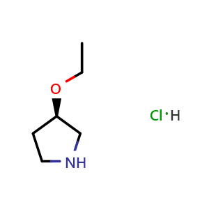 Chemical structure of (3R)-3-ethoxypyrrolidine;hydrochloride , CAS 1260609-60-6, AChemBlock S81583
