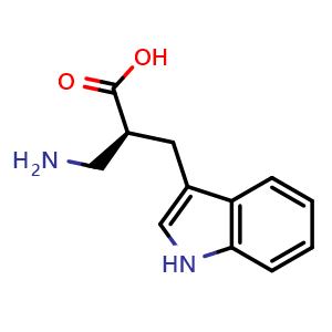 Chemical structure of (2S)-3-amino-2-(1H-indol-3-ylmethyl)propanoic acid , CAS 1260605-84-2, AChemBlock S81585