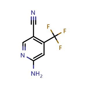 Chemical structure of 6-amino-4-(trifluoromethyl)pyridine-3-carbonitrile , CAS 1260382-03-3, AChemBlock S81595