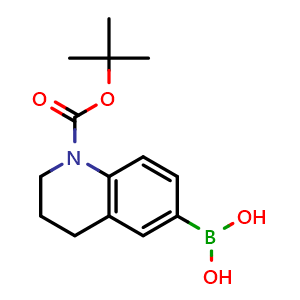 Chemical structure of (1-(tert-Butoxycarbonyl)-1,2,3,4-tetrahydroquinolin-6-yl)boronic acid , CAS 1260150-04-6, AChemBlock S81597