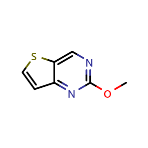 Chemical structure of 2-methoxythieno[3,2-d]pyrimidine , CAS 1259978-29-4, AChemBlock S81601