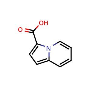 Chemical structure of indolizine-3-carboxylic acid , CAS 1259060-82-6, AChemBlock S81610