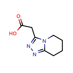 Chemical structure of 2-{5H,6H,7H,8H-[1,2,4]triazolo[4,3-a]pyridin-3-yl}acetic acid , CAS 1259060-80-4, AChemBlock S81611