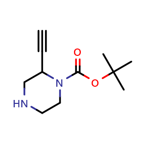 Chemical structure of tert-butyl 2-ethynylpiperazine-1-carboxylate , CAS 1259014-64-6, AChemBlock S81613