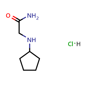 Chemical structure of 2-(cyclopentylamino)acetamide hydrochloride , CAS 1258639-53-0, AChemBlock S81629