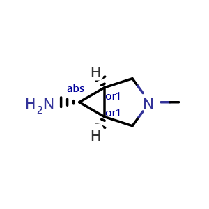 Chemical structure of rel-(1R,5S,6s)-3-methyl-3-azabicyclo[3.1.0]hexan-6-amine , CAS 1258290-36-6, AChemBlock S81633