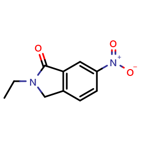 Chemical structure of 2-ethyl-6-nitro-2,3-dihydro-1H-isoindol-1-one , CAS 1256961-20-2, AChemBlock S81646